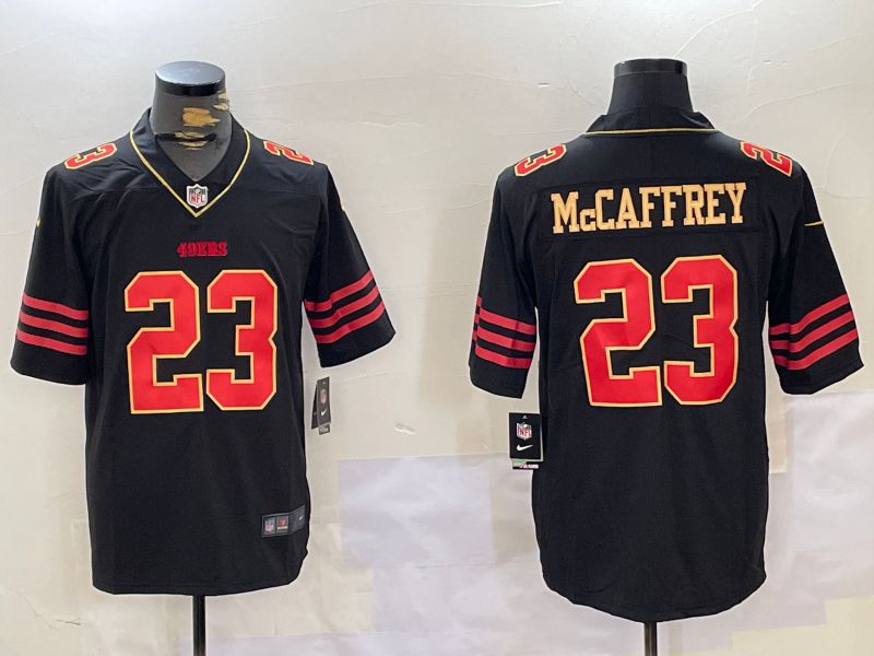 Men San Francisco 49ers #23 Mccaffrey Black Gold 2024 Nike Vapor Limited NFL Jersey style 10274->oakland raiders->NFL Jersey
